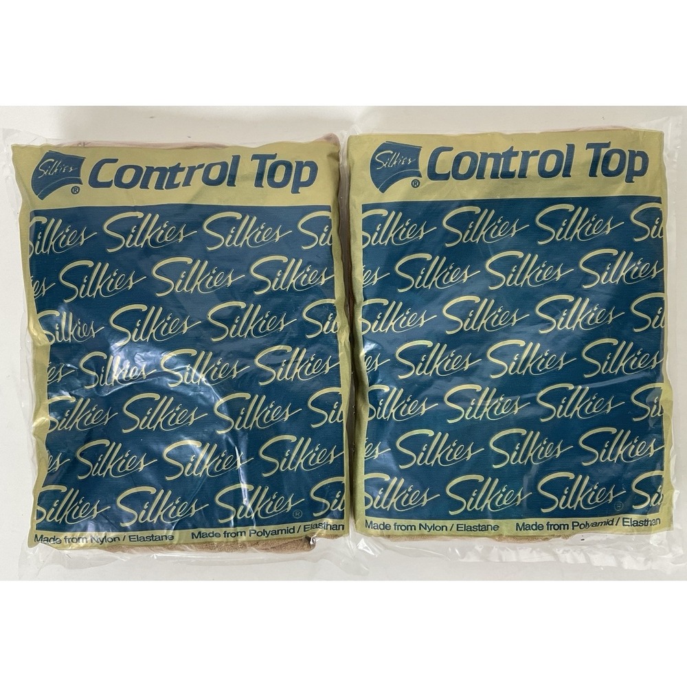 NIP Lot 2 Pairs Silkies Control Top Pantyhose W/ Support‎ Legs Nude - X-Tall
